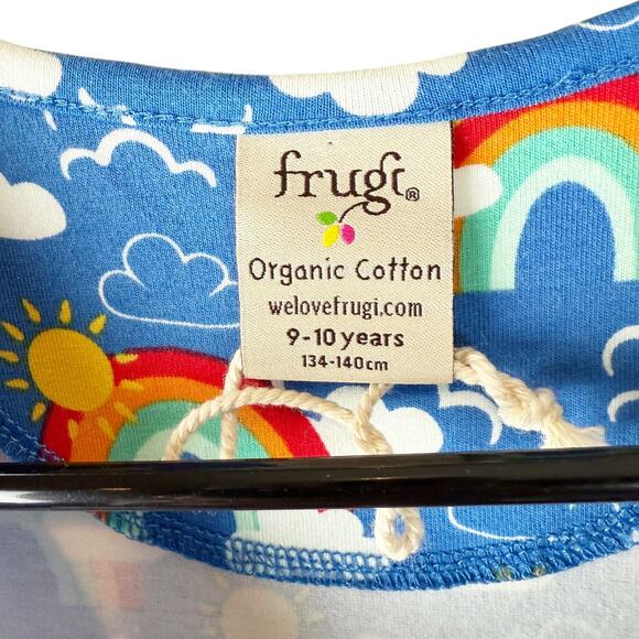Frugi Girls Organic Cotton Spring Skater Dress Rainbow Skies 9-10 Years NWOT - Picture 5 of 5